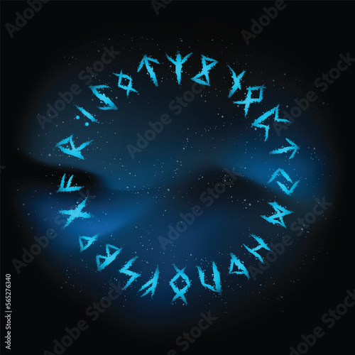 Sky with runes circle