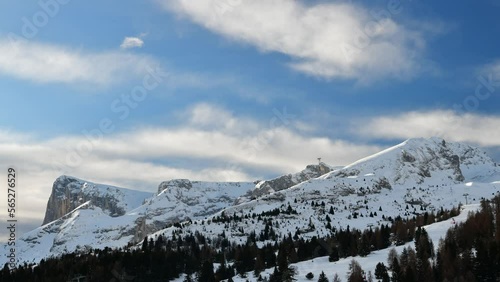 time-lapse of snow covered mountains in winter in the Alpes, Le Devoluy, France photo