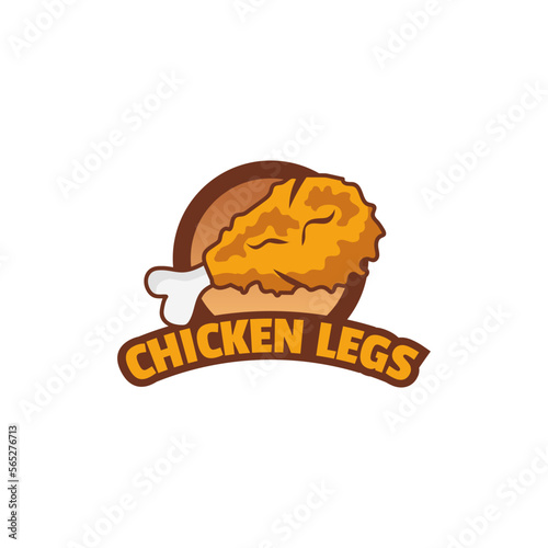 fried chicken logo and font, emblem, badge object graphic illustration