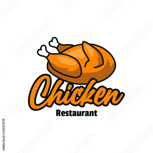 fried chicken logo and font, emblem, badge object graphic illustration