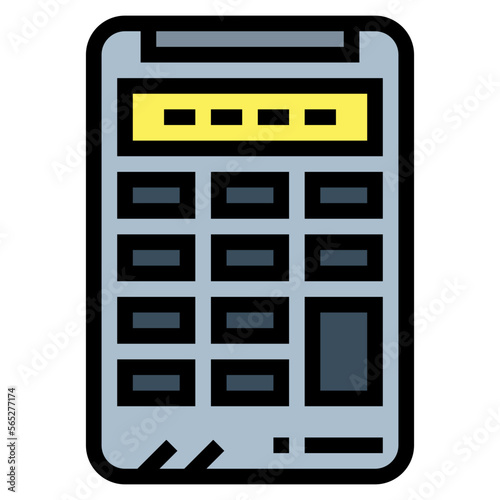 calculator filled outline icon style