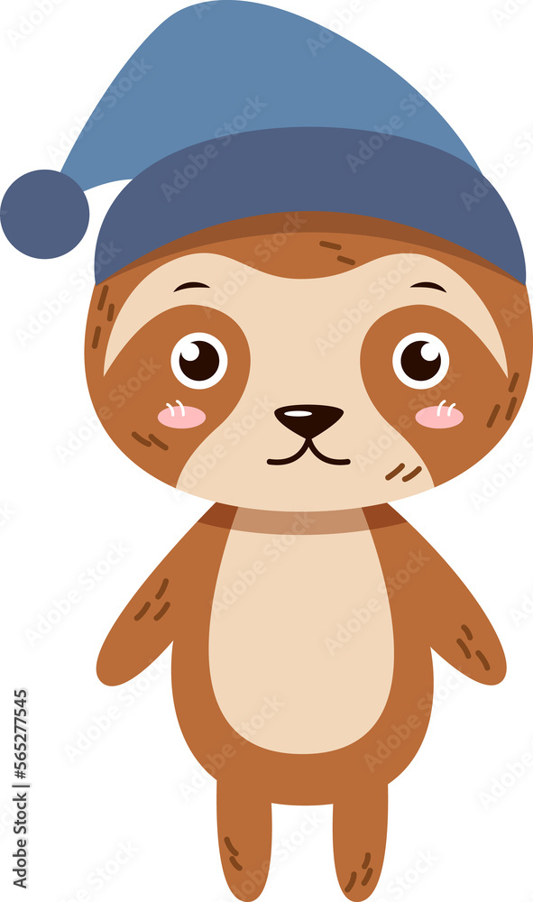 Fototapeta premium Sloth cartoon characters with clothes