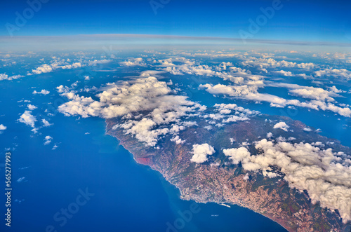 island shot from airplane window
