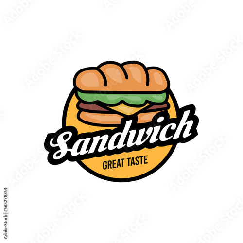 Sandwich logo template, Suitable for restaurant and cafe logo