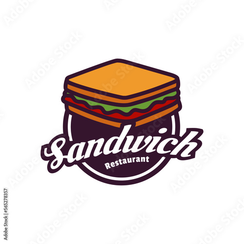 Sandwich logo template  Suitable for restaurant and cafe logo