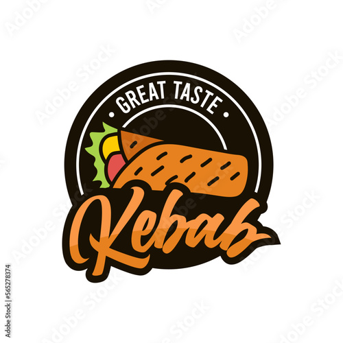  Kebab Design Logo. Vector creative labels for Turkish and Arabian fast food, This food logo can be perfect for restaurants, shop, blog, website, app, web