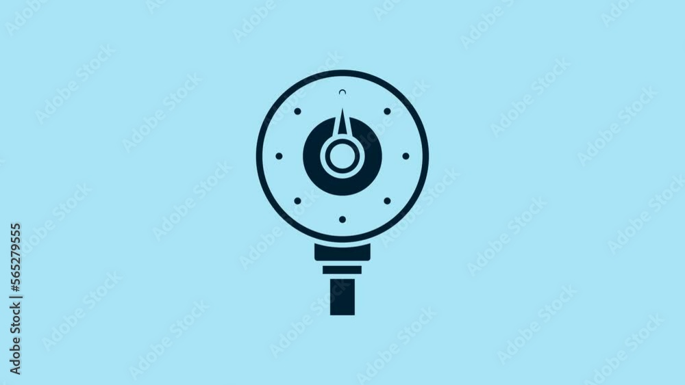 Blue Motor gas gauge icon isolated on blue background. Empty fuel meter. Full tank indication. 4K Video motion graphic animation Blue Motor gas gauge icon isolated on blue background. Empty fuel meter. Full tank indication. 4K Video motion graphic animation
