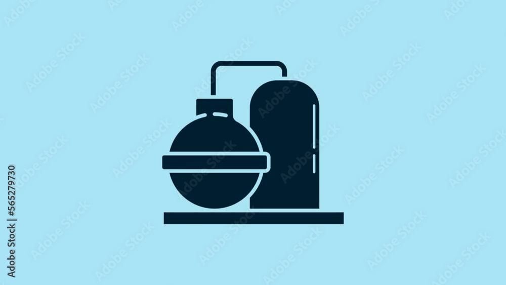 Blue Oil and gas industrial factory building icon isolated on blue background. 4K Video motion graphic animation Blue Oil and gas industrial factory building icon isolated on blue background. 4K Video motion graphic animation