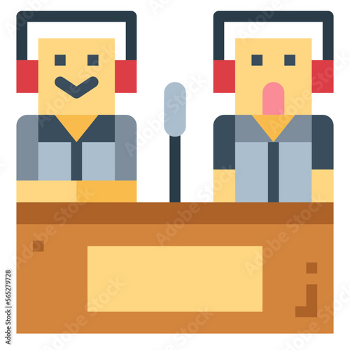 commentator flat icon style