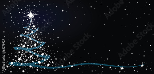 A greeting card with a Christmas tree.
