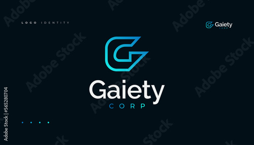 Letter G Logo Design Element Modern Shape with Blue Gradient Color