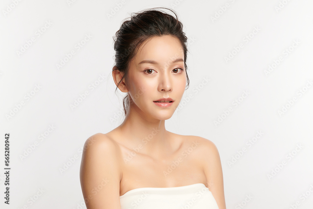 Beautiful young asian woman with clean fresh skin on white background, Face care, Facial treatment, Cosmetology, beauty and spa, Asian women portrait. Beautiful young asian woman with clean fresh skin on white background, Face care, Facial treatment, Cosmetology, beauty and spa, Asian women portrait.