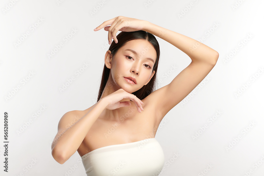 Beautiful young asian woman with clean fresh skin on white background, Face care, Facial treatment, Cosmetology, beauty and spa, Asian women portrait. Beautiful young asian woman with clean fresh skin on white background, Face care, Facial treatment, Cosmetology, beauty and spa, Asian women portrait.