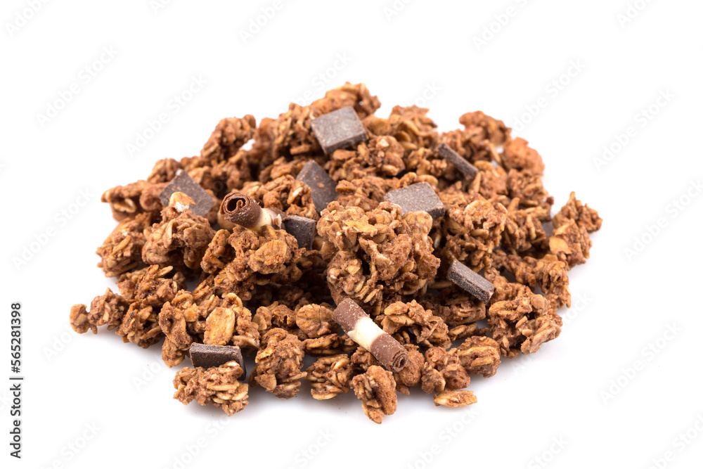 muesli with pieces of chocolate muesli with pieces of chocolate