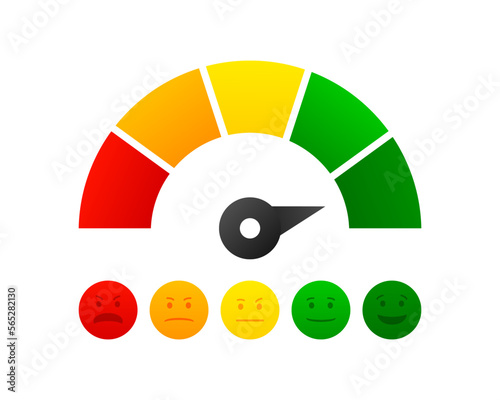 Fotografiet Emotional icons indicating quality, level, rating