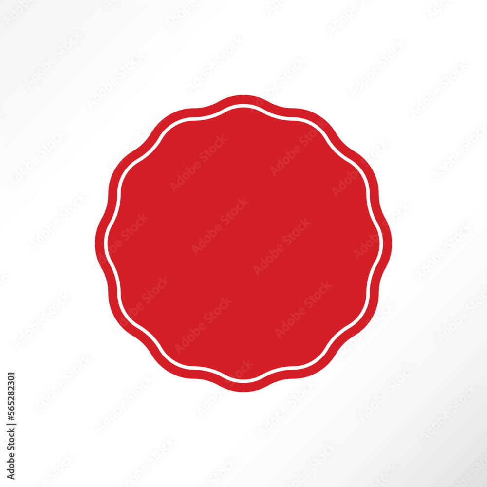 Fototapeta premium Minimalist emblem in red color.