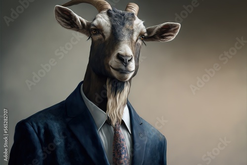 Portrait of goat in a business suit © Azar