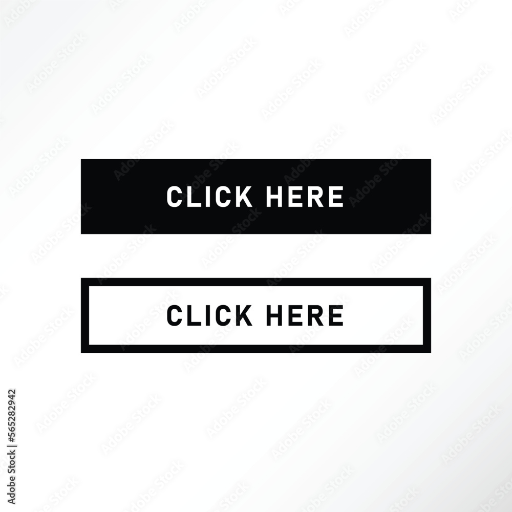 Click or press here button in vector. Click or press here button in vector.