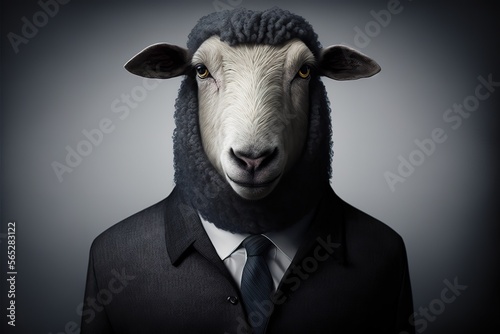 Portrait of sheep in a business suit © Azar