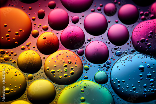 Multicolored Water Droplets