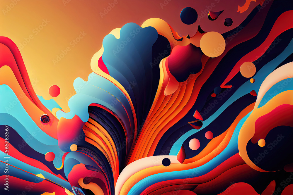 Colorful abstract organic background wallpaper design (Generative AI) - obrazy, fototapety, plakaty 