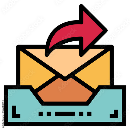 outbox filled outline icon style