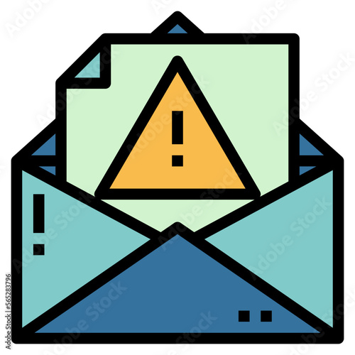 warning filled outline icon style