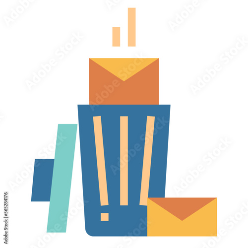 trash flat icon style