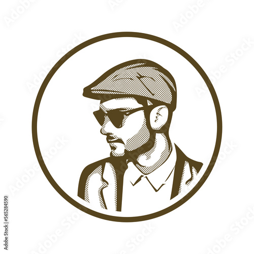Masculine Man Wearing A Pet Hat Vector Logo