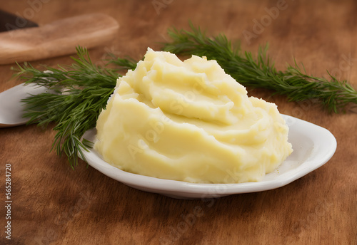 3d rendering illustration of mashed potatoes, using Generative AI