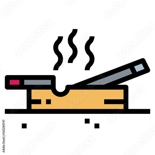 ashtray filled outline icon style