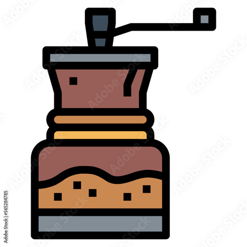 coffee grinder filled outline icon style