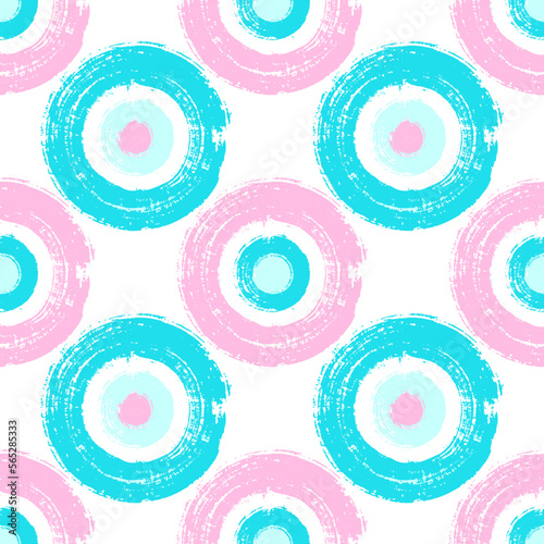 Painted round shapes seamless pattern graphic design.