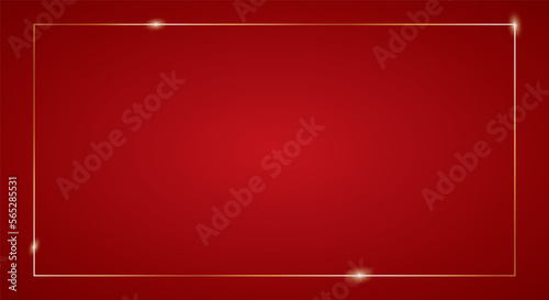 vector illustration of gold colored banner stars frame on red background