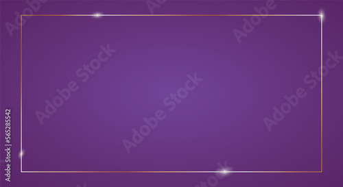vector illustration of gold colored banner stars frame on purple background