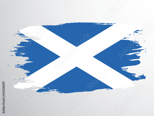 Vector flag of Scotland drawn with a brush