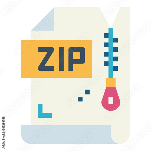 zip file flat icon style