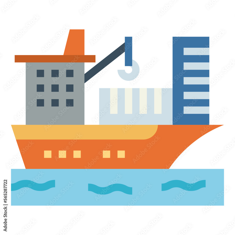 Obraz premium cargo flat icon style