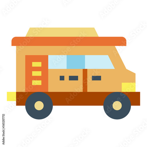 camper flat icon style