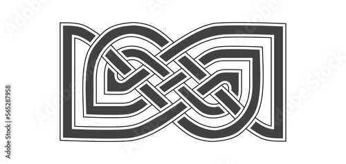 Celtic interlaced pattern isolated vector. Nordic symbol. Celtic knot vector illustration. Vintage element.