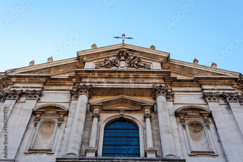 Obraz na płótnie Church in Rome against the blue sky. Building, architecture, religion. w salonie