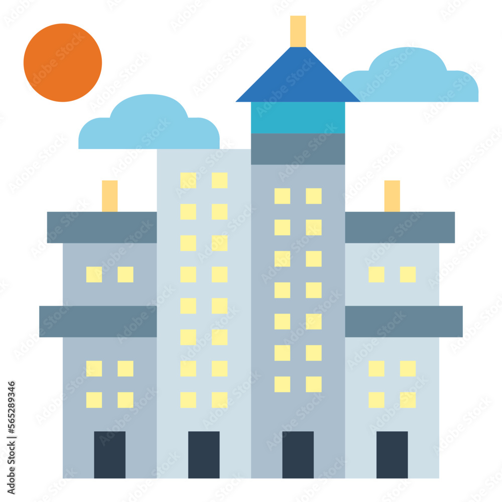 buildings flat icon style