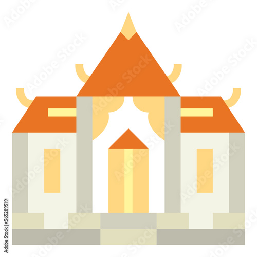 temple flat icon style