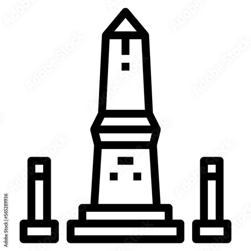 obelisk line icon style