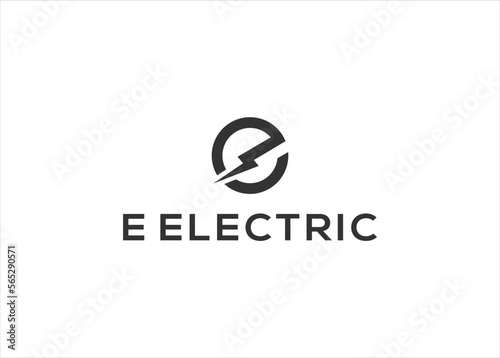 initial Letter E and Electric Logo Design Vector	
