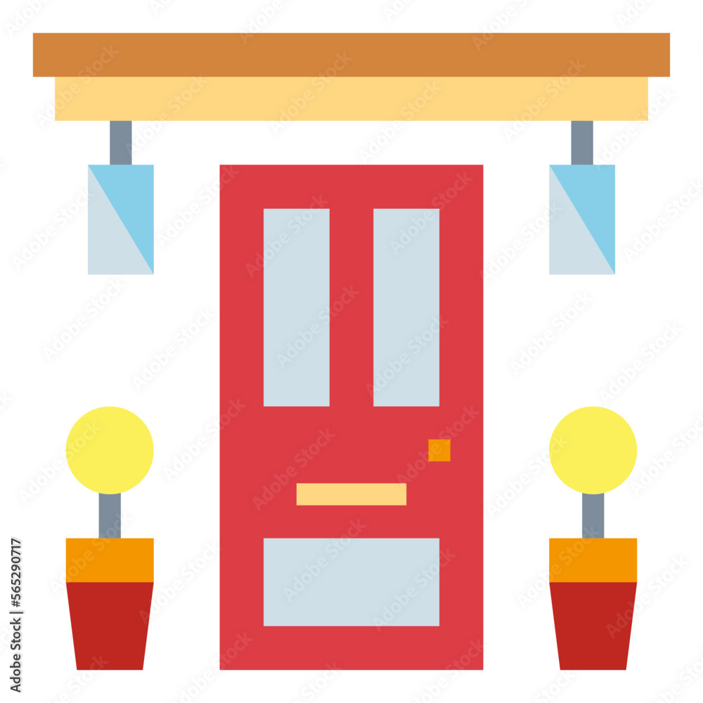 door flat icon style