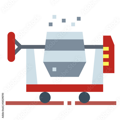 concrete mixer flat icon style
