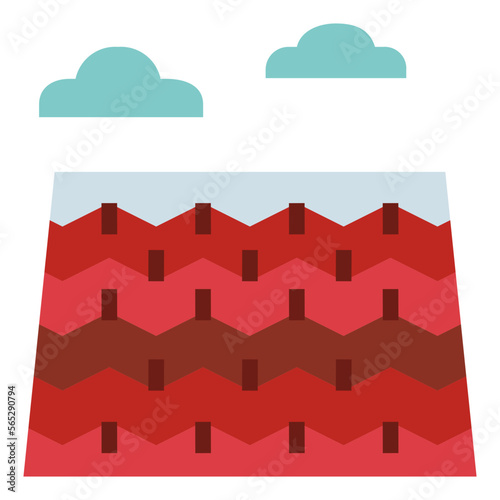 roof flat icon style