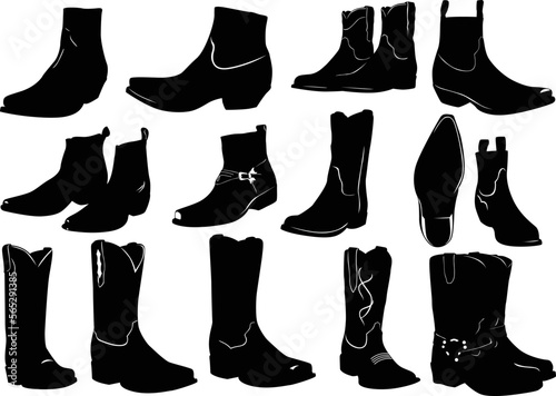 Silhouette of cowboy boots 