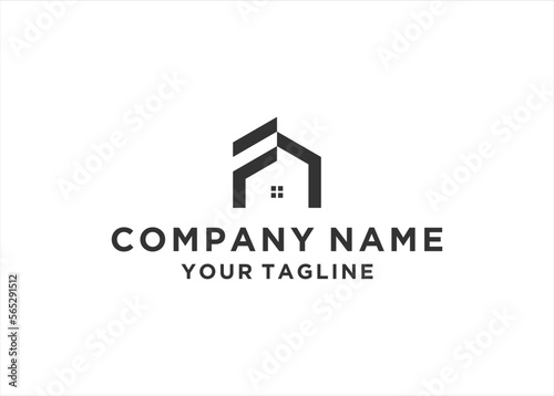 F letter with Home logo design vector illustration